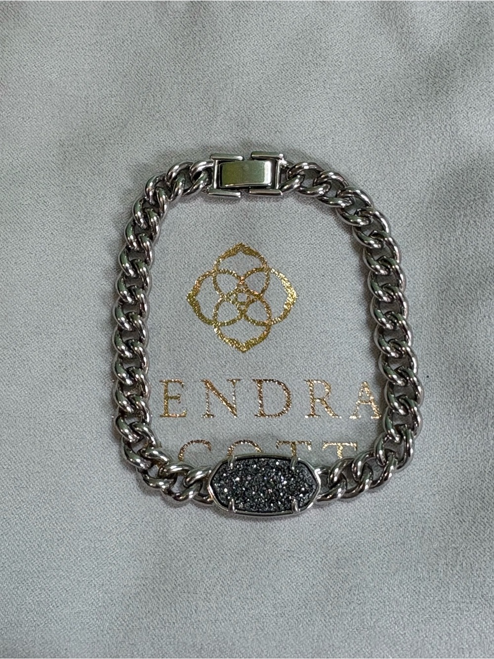Kendra Scott Silver Druzy chunky Link Bracelet
